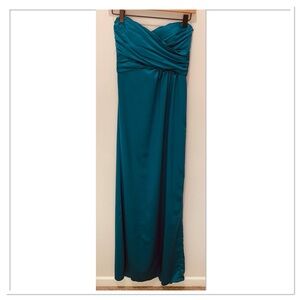 Amsale Strapless Long Formal Dress Blue Size 2